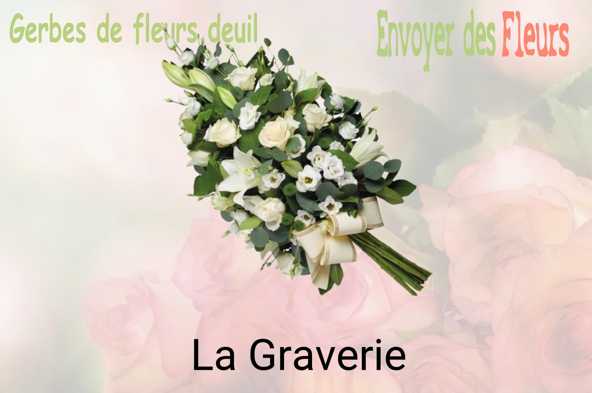 Gerbe de fleurs de deuil livrée à La Graverie